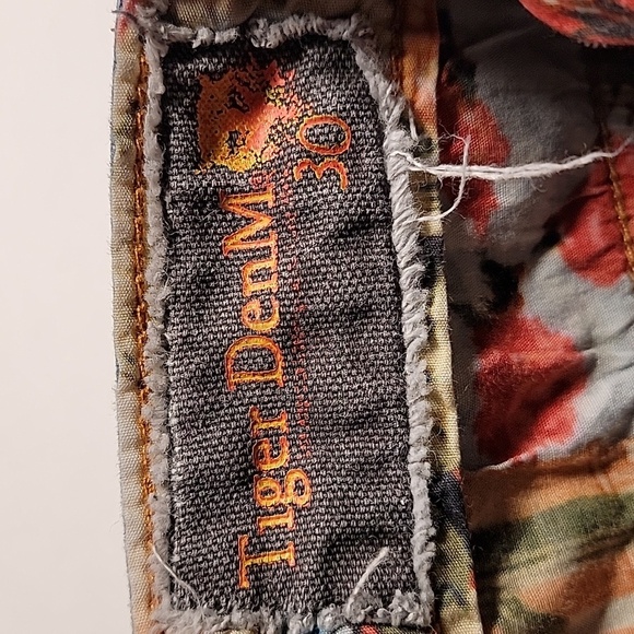 Tiger DenM Blue Jeans Denim Pants Straight Leg Distressed Patchwork Mid-Rise 30 - Picture 9 of 12